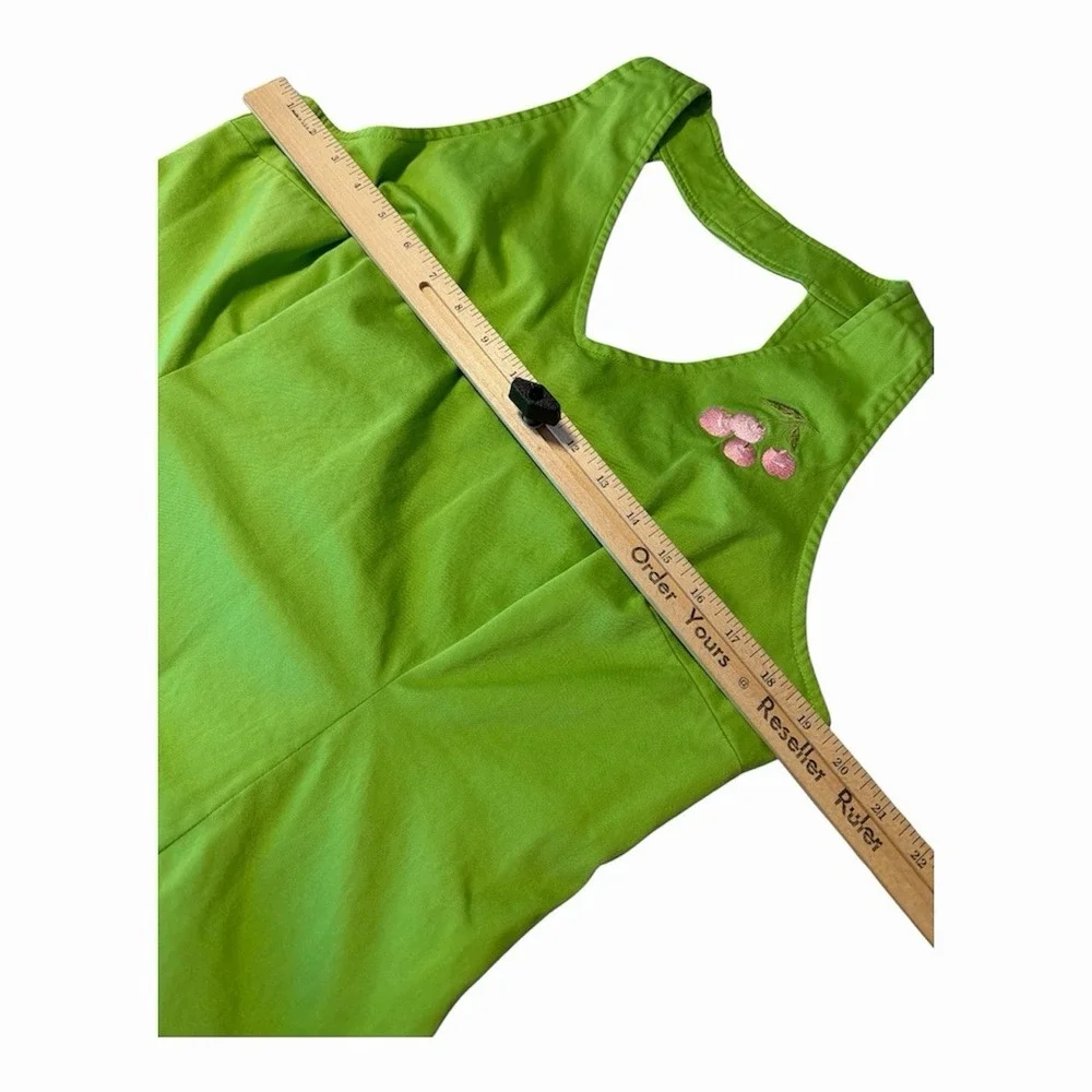 Sag‎ Harbor Petite Cherry Embroidered Matching Set Green Crop Top Size 14P Y2K